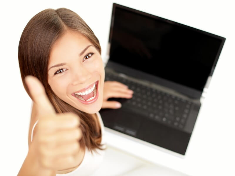 Woman and laptop